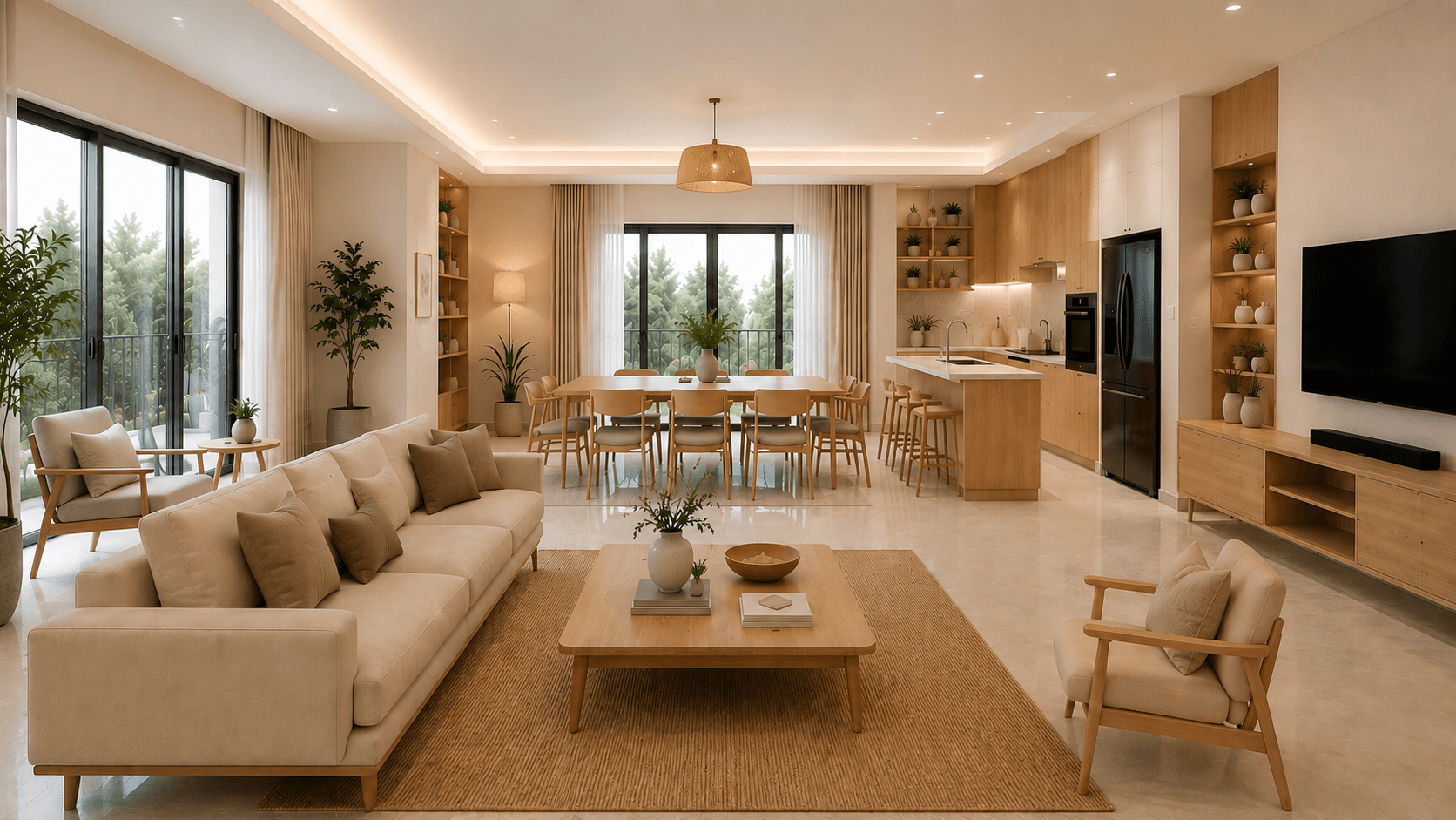 Không gian cần bổ sung đảo bếp