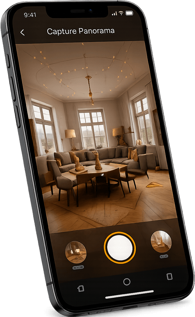 Capturing a 360-degree panorama of a home using Mogiverse