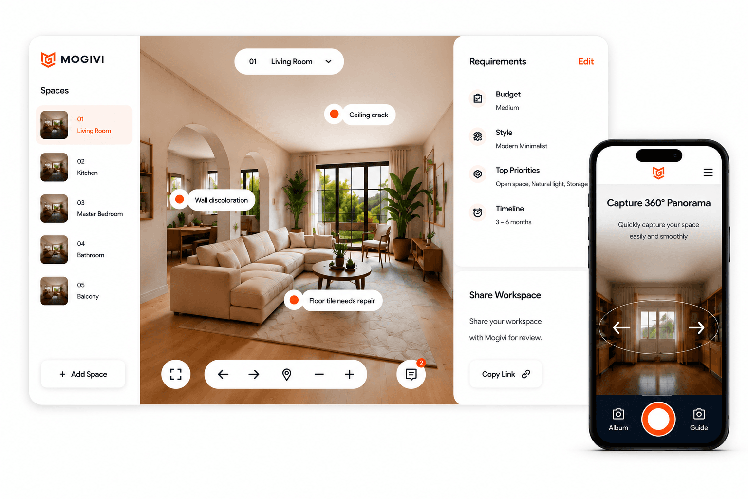 AI-powered home renovation planning using 360-degree panoramas